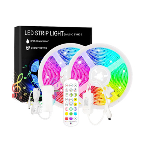 DC12V 16.4ft/5M 5050RGB Bluetooth Controller Independent Keys LED Light Strip Kit, 30LEDs/M, Flexible LED Light Strip